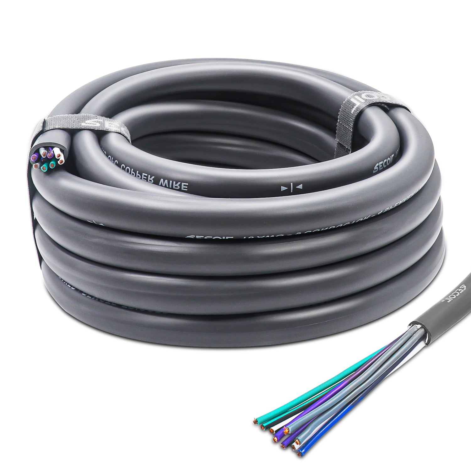SW9C16-20 - 20-feet 9-conductor Speaker Cable, 16awg Pure OFC, Ultra-flex and Easy Peel Jacket, 4-channel Speaker Wire and Remote Wire