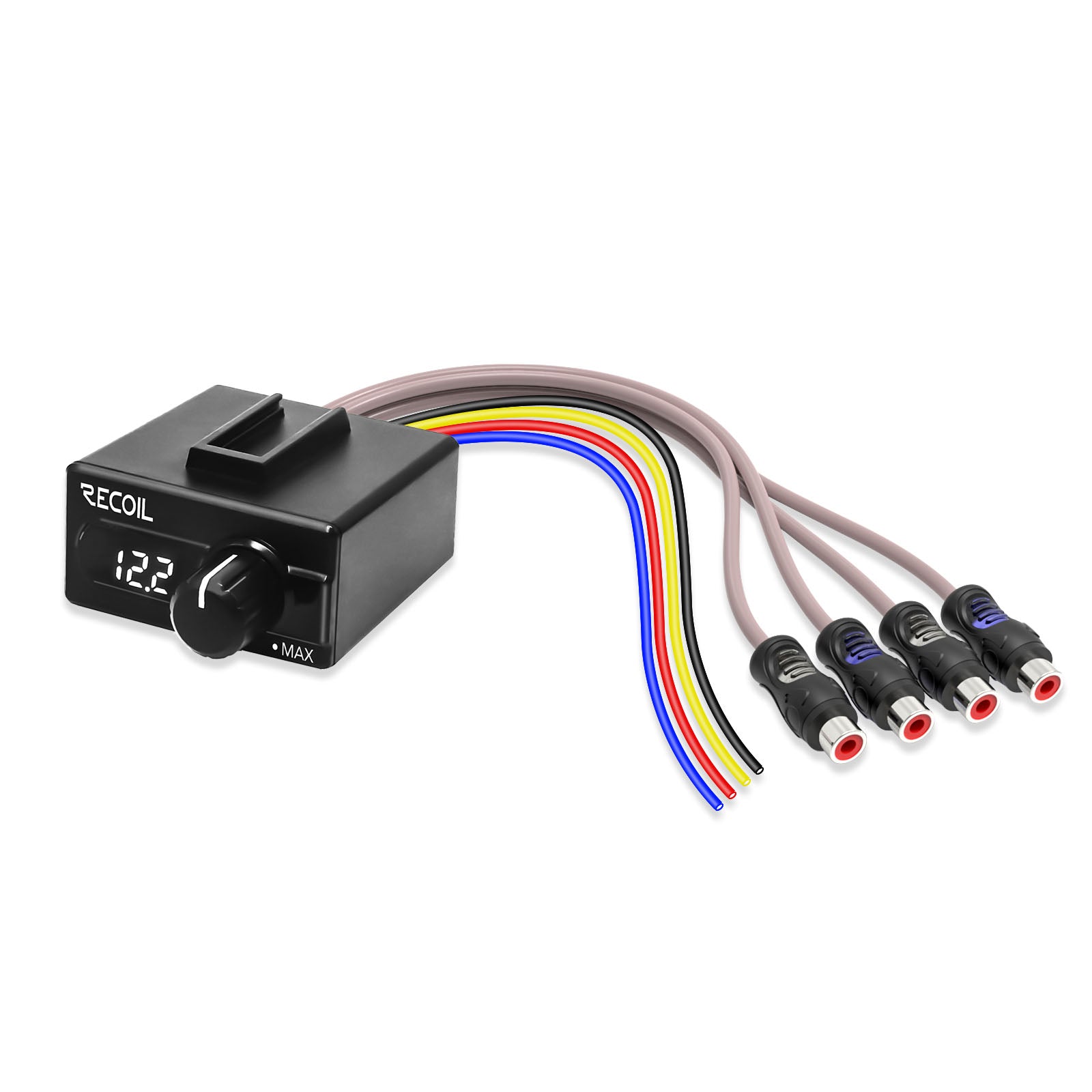 LCV - Universal Bass Knob Level Controller with Built-in Digital Voltmeter, Blue LED Display, Remote Gain Control, On/off Switch, Prevent Damage to Your Audio Equipment