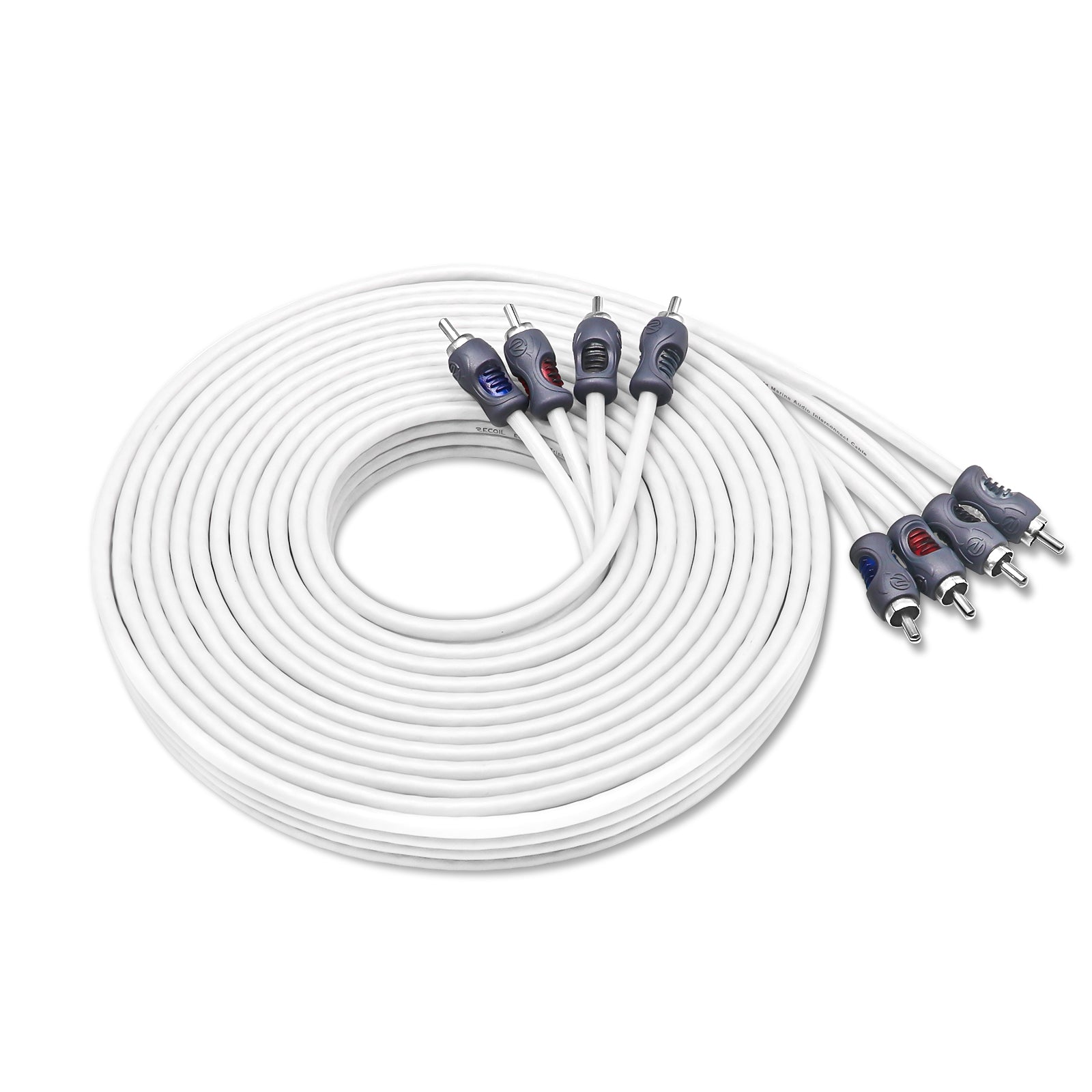RMI417 - Echo Plus Series Tinned Oxygen Free Copper 4-channel 17ft RCA Audio Interconnects Cable for High-end Car Audio, Marine, Motorcycle & Utv/atv Audio, Triple-shielded with Noise Rejection for Tough Environment
