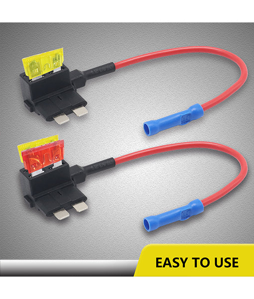 FT1-10 - Recoil 12v Car Add-a-circuit, Fuse Tap Adapter, ATO ATC Blade Fuse Holder, with 10a, 20a Fuse (10 Pack)