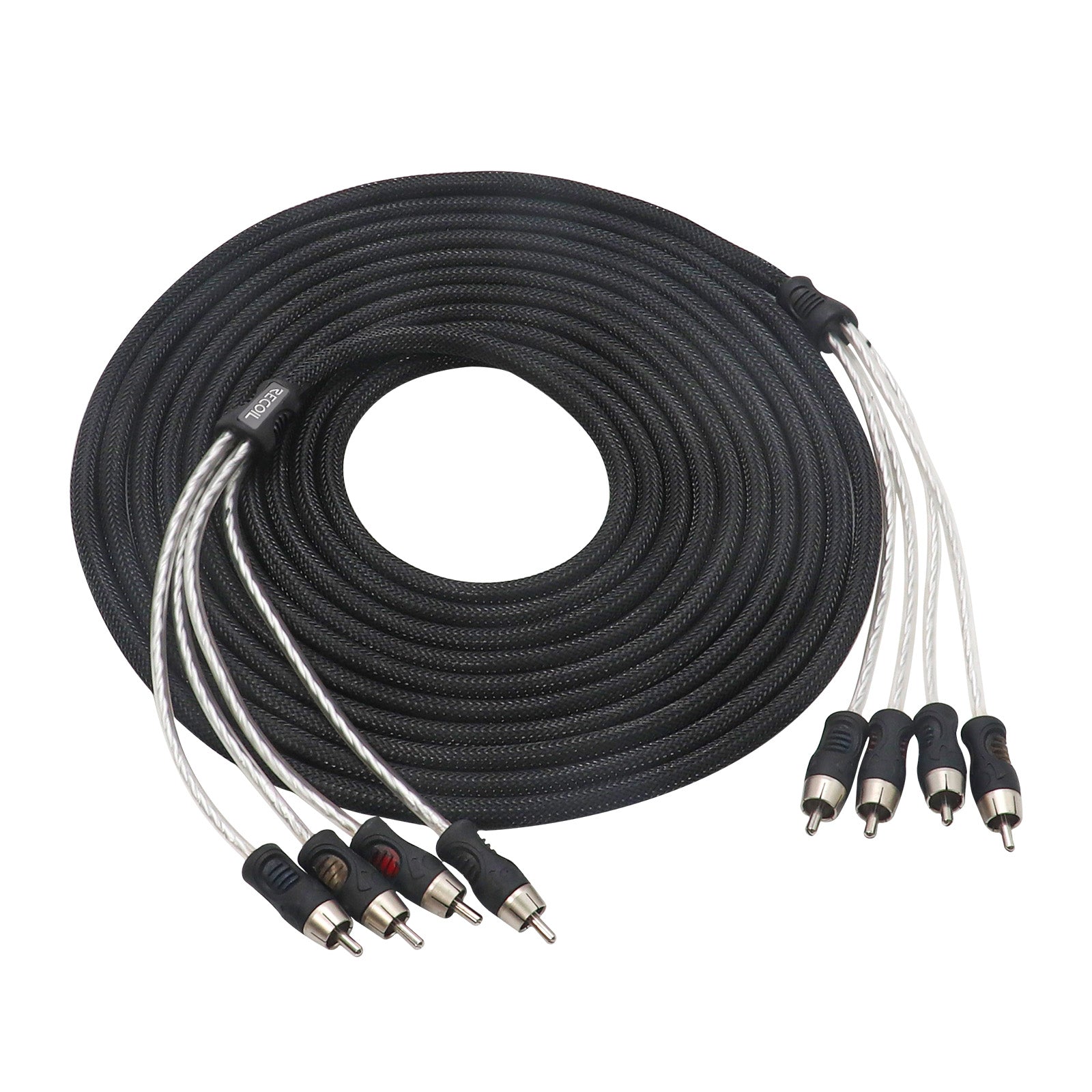 PCI417 - Premium 99.99% Oxygen Free Copper 17ft 4-channel RCA Audio Interconnects Cable (4x RCA Male to 4x RCA Male), Double Shielded with Noise Reduction