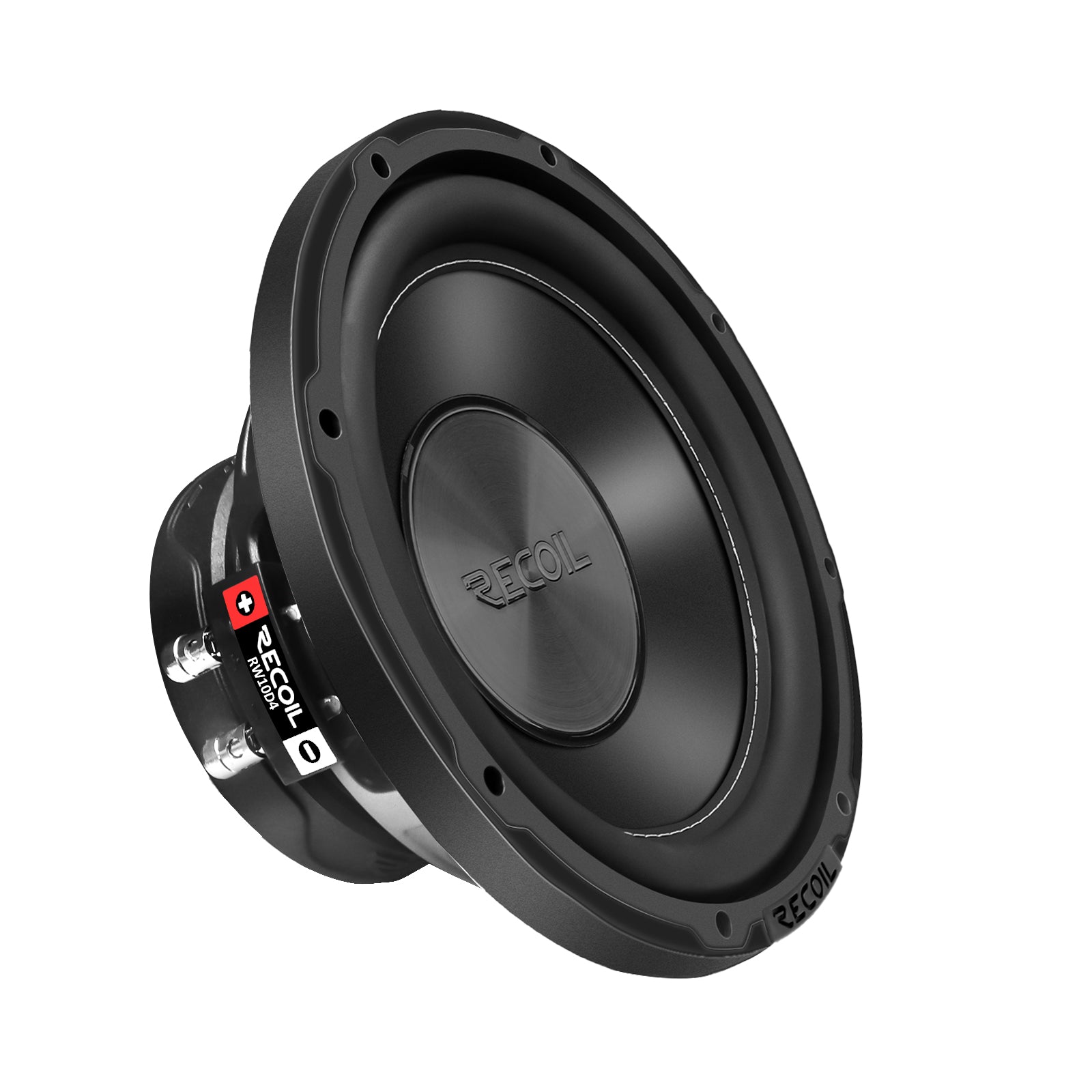 RW10D4 - Echo Series 10 Inch Subwoofer - 500 Watts Power Dual 4 OHM Voice Coil, 2" Black-coated 4 Layer High Temperature Voice Coil, Competition Grade Pressed Paper Cone