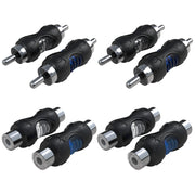 RCC-K8 - 4-pack RCA Female to Female Couplers and 4-pack RCA Male to Male Adapters, Dual Injection Molded RCA Adapter Cable Extension Connector for Amplifier, Subwoofer, Mixer, Speaker