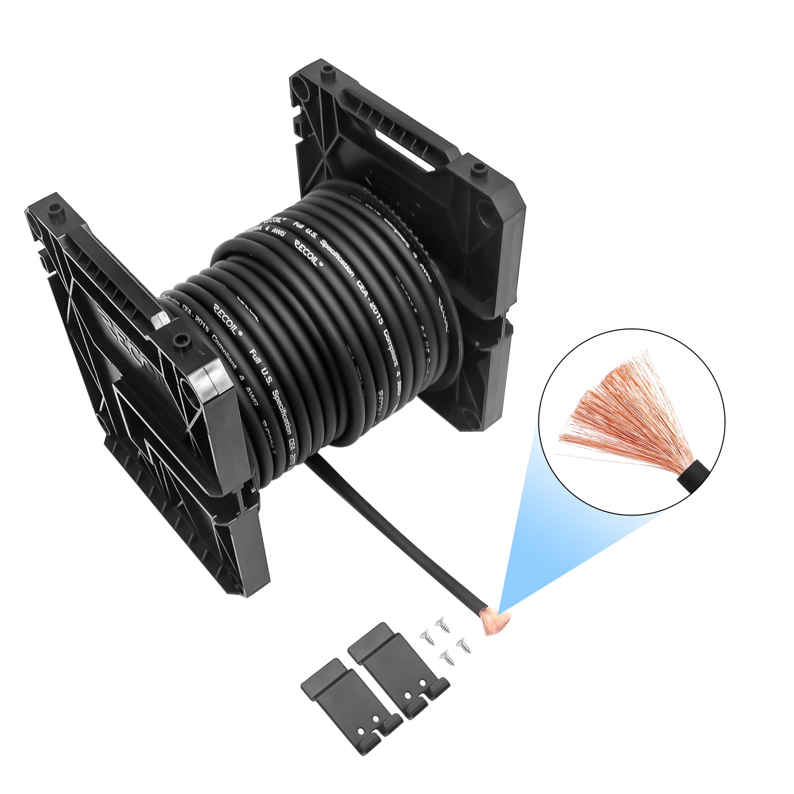PG4-80 - Premium True Spec 4 Gauge Ground Wire, 99.9% Oxygen-free Pure Copper , Flexible Soft Touch Black PVC Jacket (80 Feet/spool)
