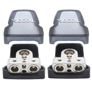PBT-2028 - 2 Pack Premium Solid Brass Positive/negative Battery Terminals with Two 0/2/4 Gauge Outputs and Two 8 Gauge Outputs