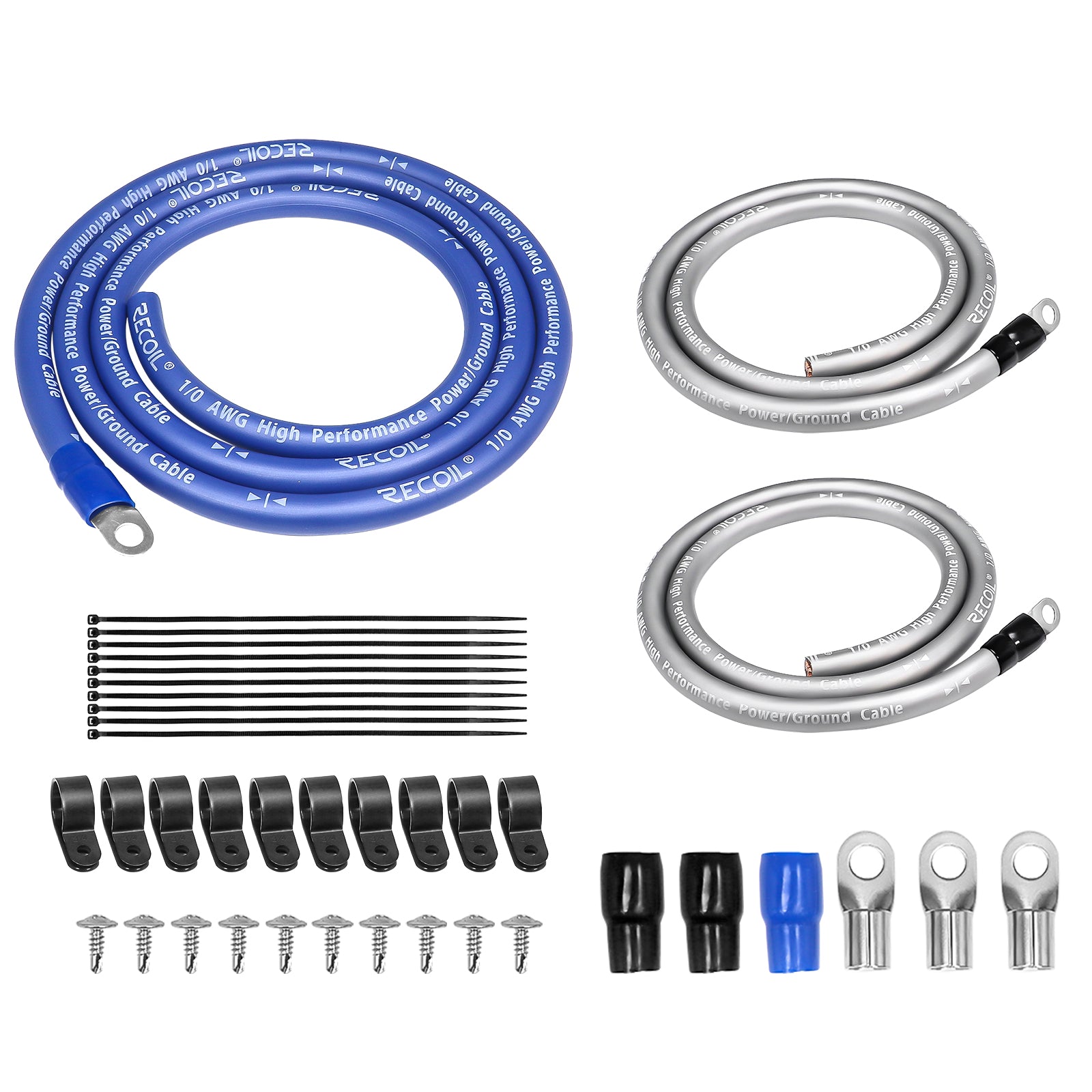 RBG3 - True Spec 1/0 Gauge Wire Big 3 Amp Wiring Upgrade Kits for Car Audio Systems