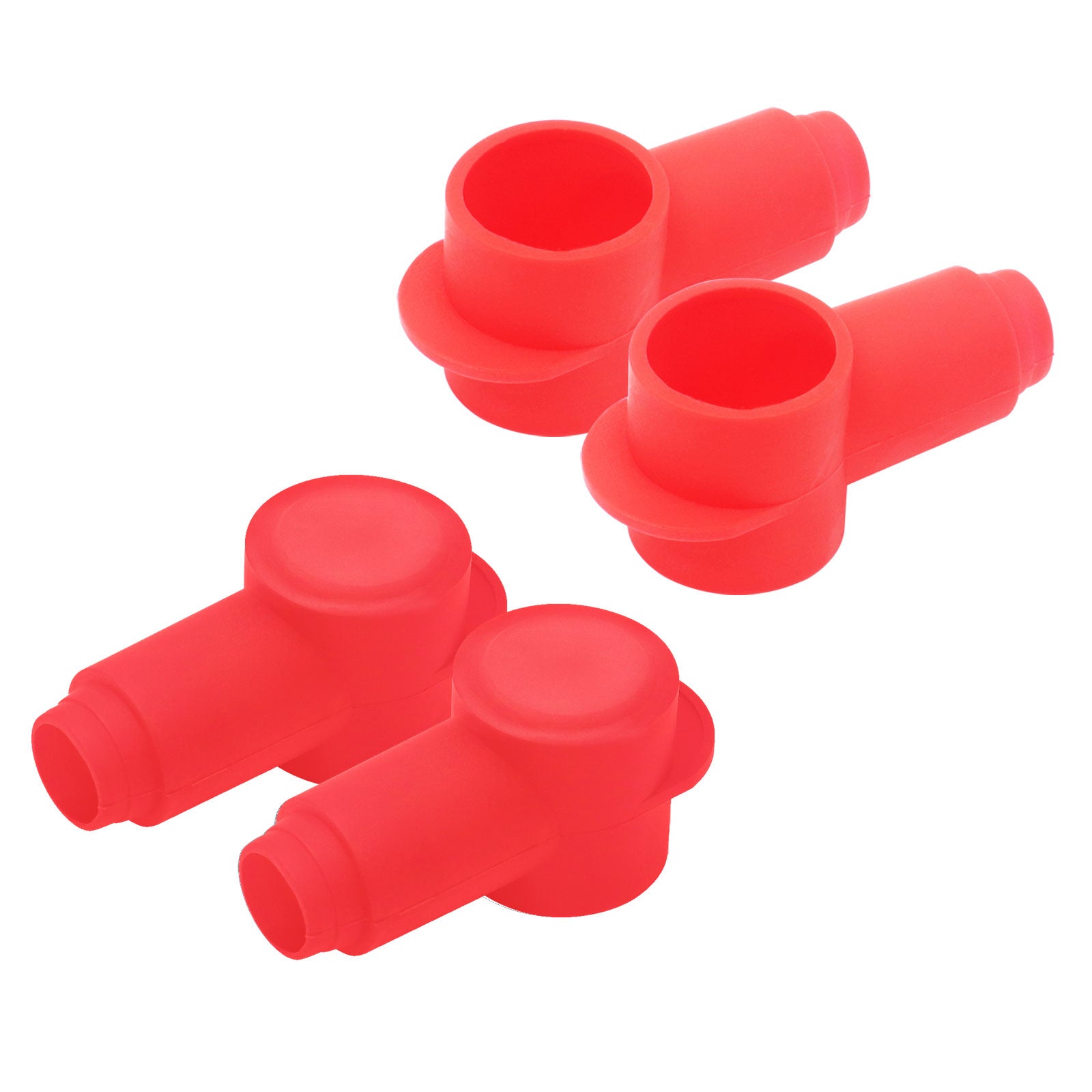 STC40-4R - 4 Pack Silicone Terminal Covers for Alternator Battery Stud and Power Junction Blocks, Fits 3/0awg to 4/0awg Wire, 4pcs Red