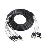 PCI412 - Premium 100% Oxygen Free Copper 12ft 4-channel RCA Audio Interconnects Cable (4x RCA Male to 4x RCA Male), Double Shielded with Noise Reduction