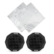 DMSR65 - Foam Speaker Ring Kit for 6.5” Speakers with Egg Crate Foam Base Pair and Sound Damping Speaker Kit Two 10” X 10” Pieces