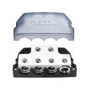 BDB24 - 6-way Power Distribution Block, 2 X 0/2/4 Gauge in / 4 X 0/2/4 Gauge Out Power Distribution Ground Distributor Block for Car Audio Amplifier Splitter