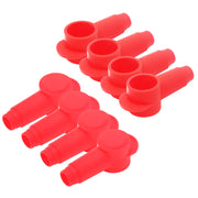 STC10-8R - 8 Pack Silicone Terminal Covers for Alternator Battery Stud and Power Junction Blocks, Fits 2awg to 1/0awg Wire, 8pcs Red