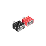 WRD88 - Amplifier Power/ground Input Wire Gauge Reducer Brass Dual 8 Gauge to 8 Gauge with Red/black Silicon Covers, Marine-grade Satin Chrome Finish, Pair