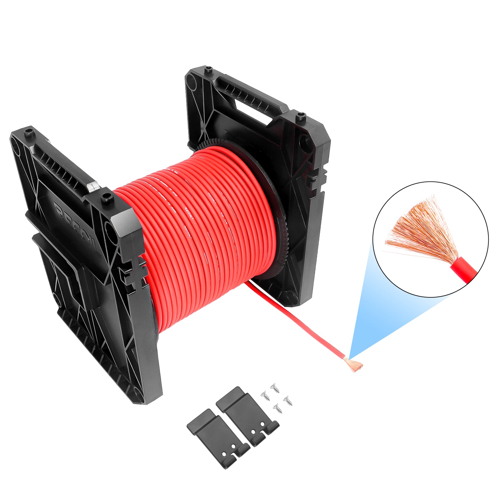 PW8-150 - Premium True Spec 8 Gauge Power Wire, 99.9% Oxygen-free Pure Copper , Flexible Soft Touch Red PVC Jacket (150 Feet/spool)