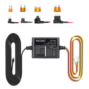 SCHK - Dash Camera Acc Hardwire Kit Mini-usb, 24h Parking Monitor Mode, Converts 12-24v to Output 5v/2.5a, Low Voltage Protection, 14ft with Fuse Tap Kit