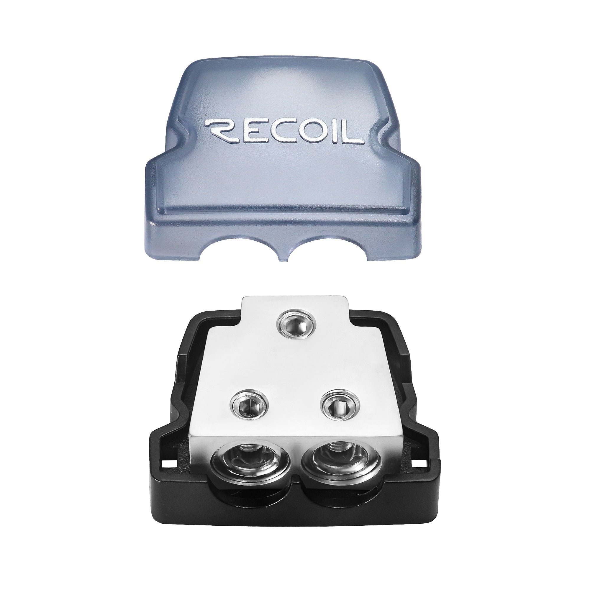 BDB12 - 2-way Power Distribution Block, 1 X 0/2/4 Gauge in / 2 X 0/2/4 Gauge Out Power Distribution Ground Distributor Block for Car Audio Amplifier Splitter