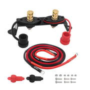BJP-K - UTV Remote Battery Charging and Jump Posts, Battery Terminals Relocation Kit with 4 Gauge Tinned OFC Cable & Mounting Bracket, Quick & Easy Charging, for UTV ATV Slingshot Car Trucks RV Tractor Boat