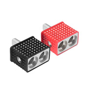 WRD04 - Amplifier Power/ground Input Wire Gauge Reducer Brass Dual 1/0 Gauge to 4 Gauge with Red/black Silicon Covers, Marine-grade Satin Chrome Finish, Pair