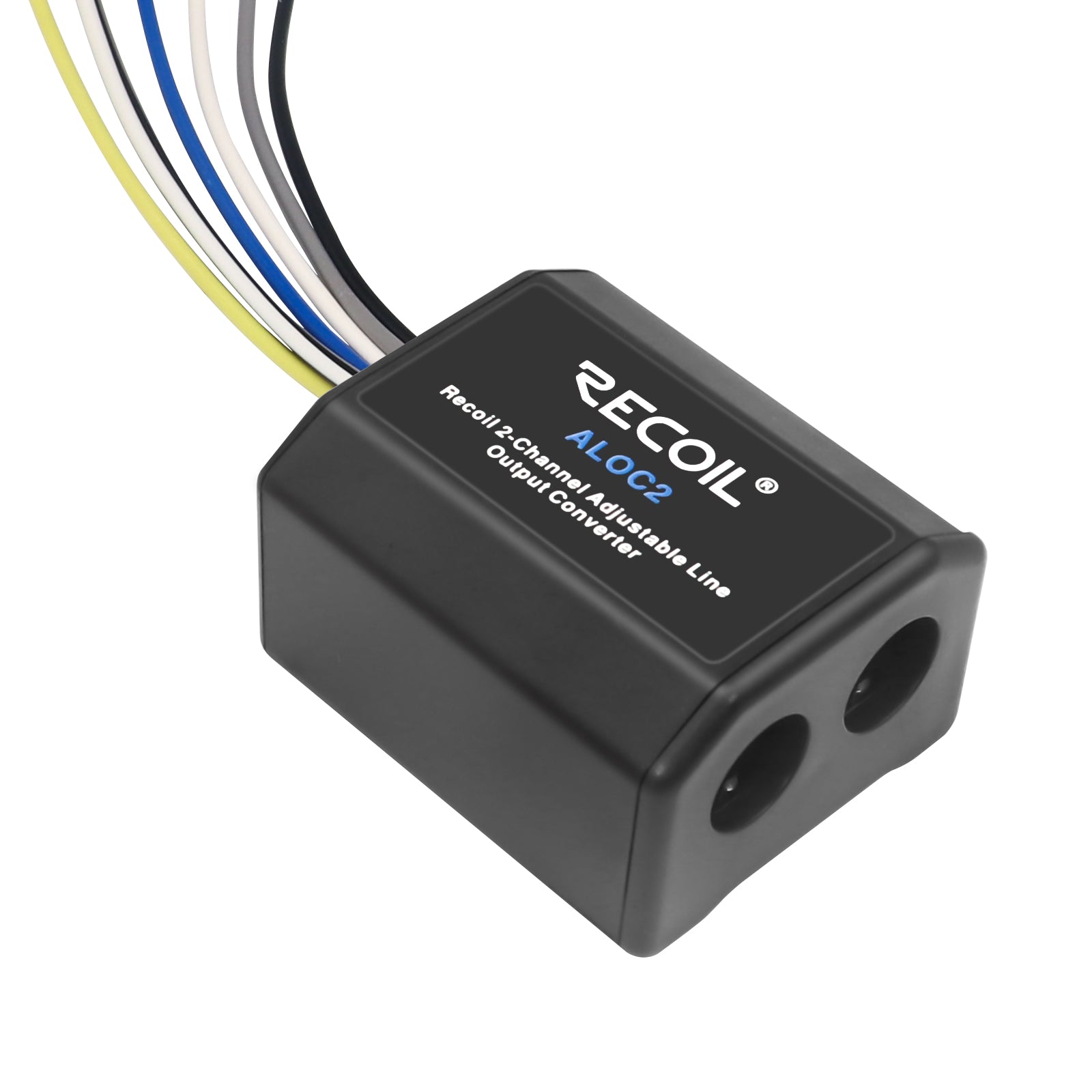 ALOC2 - Recoil 2-channel Speaker Cable to RCA Adjustable Line Output Converter with Remote