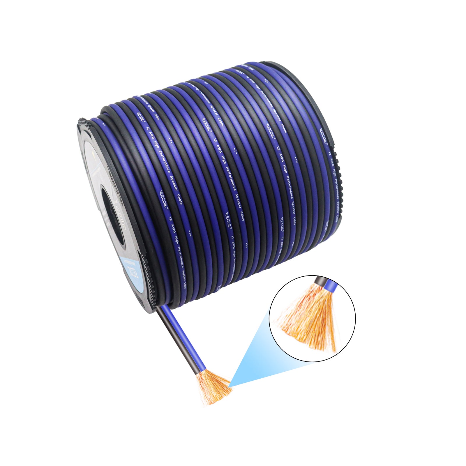RS12-200 - 200ft True Spec 12 Gauge Speaker Wire - Copper Clad Aluminum Conductors, Super Flexible Jacket (200 Feet/spool)