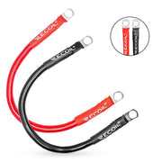 SPG4-1 - True Spec 4 Gauge 1ft Battery Inverter Cable Sets, Tinned 99.99% Oxygen Free Copper Wire with 3/8” Heavy Duty Ring Terminals for Solar, Auto, Car, RV, UTV, ATV, Motorcycle, Bike & Marine