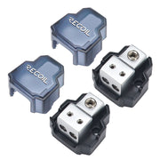 SDB12P - 2-way Mini Power Distribution Block, 1 X 4/8 Gauge in / 2 X 8/10 Gauge Out Power Distribution Ground Distributor Block for Car Audio, 2 Pack