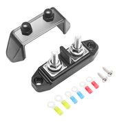 S2PG-14 - Insulated 2 Position Power & Ground Busbar 2 X M5 Studs Terminal Power Distribution Block with Ring Terminals