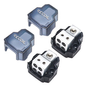 SDB14P - 4-way Mini Power Distribution Block, 1 X 4/8 Gauge in / 4 X 8/10 Gauge Out Power Distribution Ground Distributor Block for Car Audio, 2 Pack