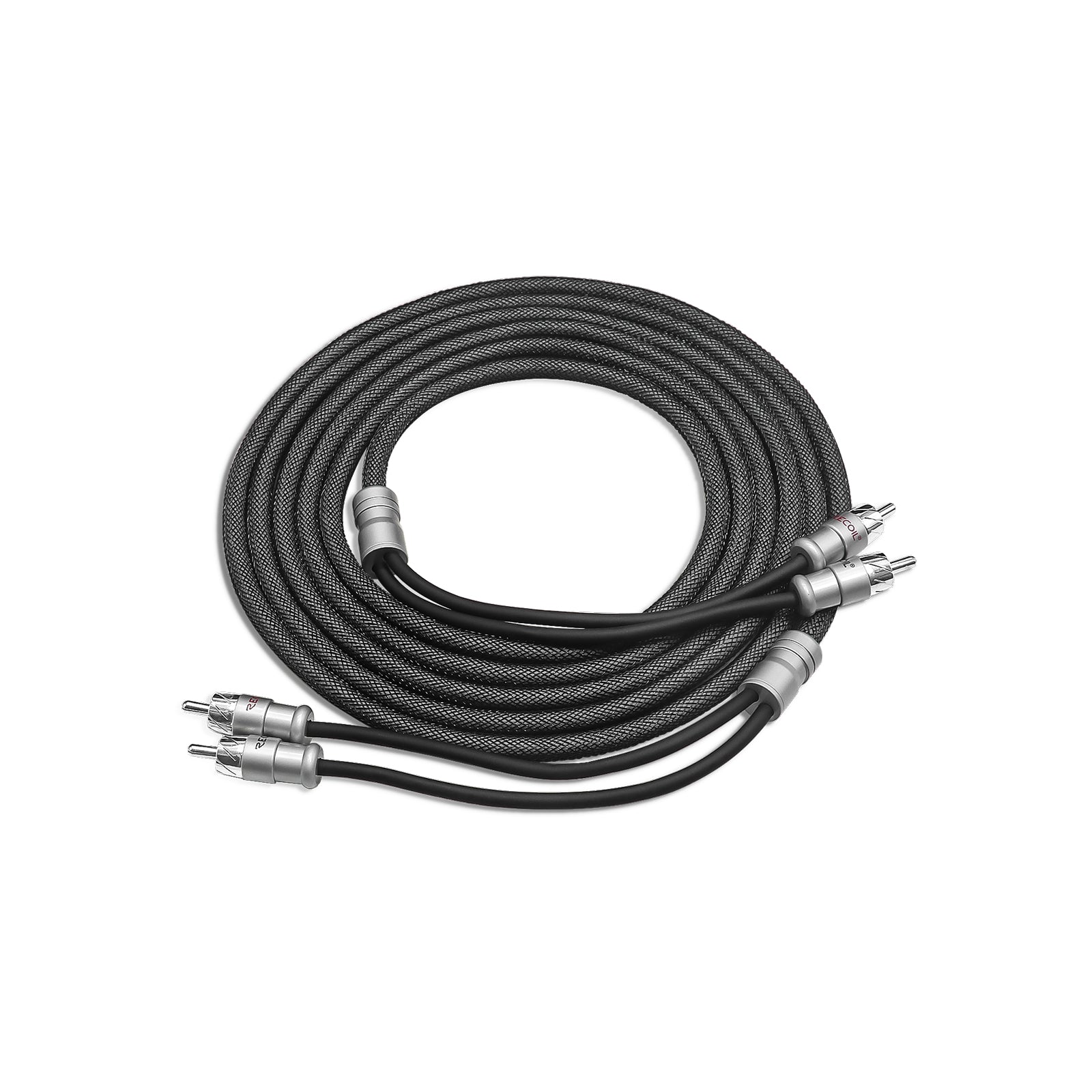 XI29 - Echo Max Series Premium 99.99% Oxygen Free Copper 9ft 2-channel RCA Audio Interconnects Cable, with Machined Brass Connectors & Braided Nylon Jacket