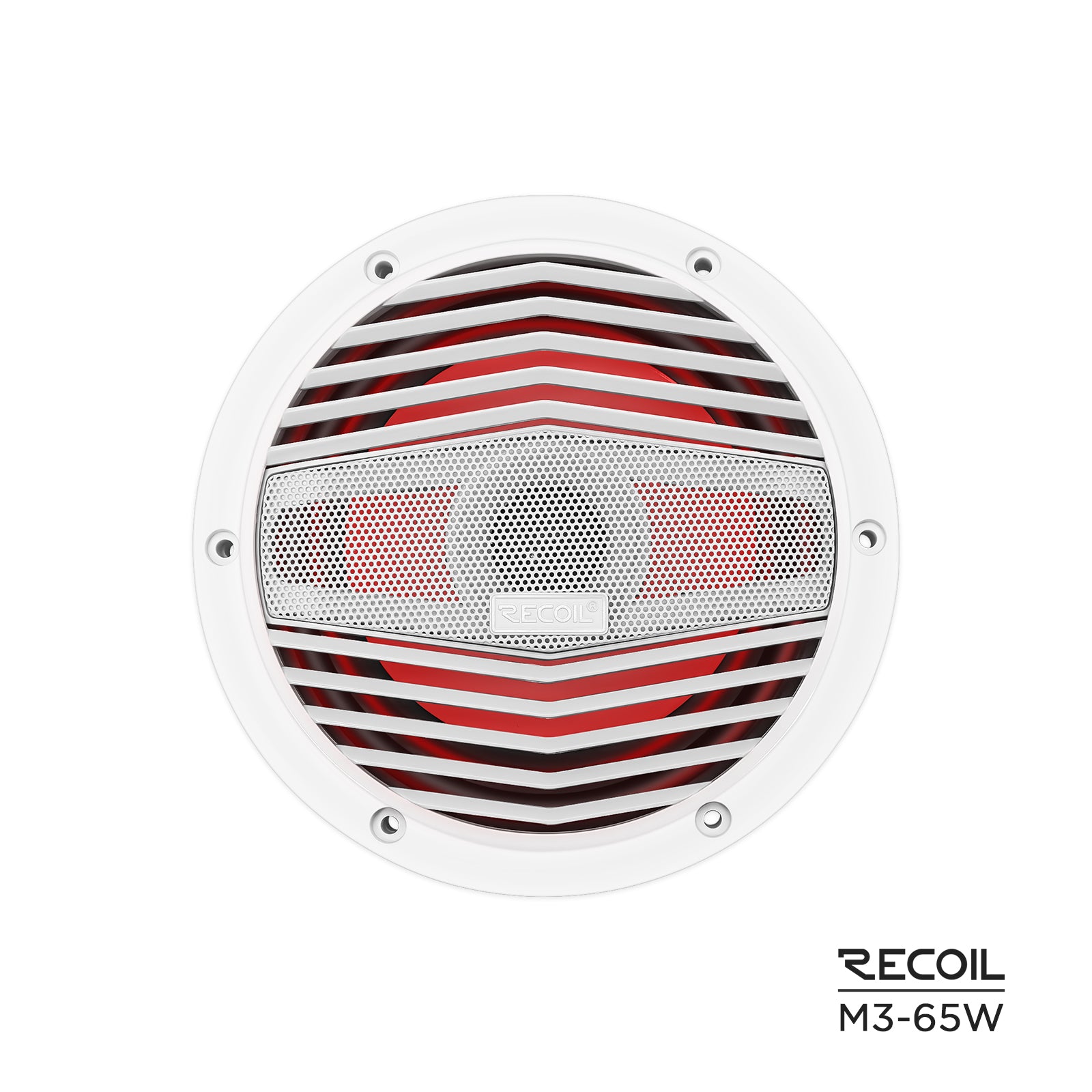 M3-65W - 6.5 Inch 2-way Marine Boat Coaxial Speakers with Built-in RGB LED, Sold in Pair