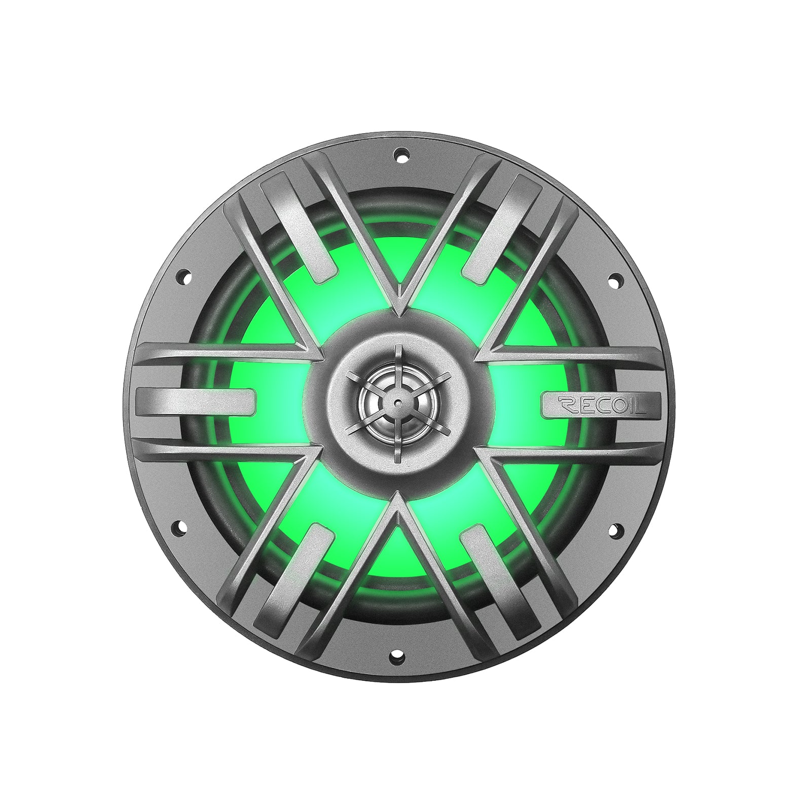 M1-65 - M1 Series 6.5 Inch 2-way Marine Boat & Utv/atv Coaxial Speakers with Built-in RGB LED Lighting, One Pair of Each Dark Silver and White Grilles