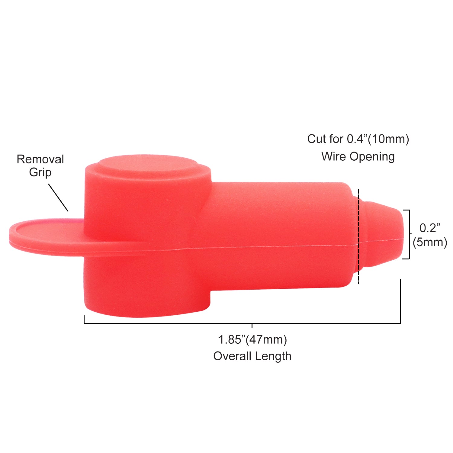 STC12-10R - 10 Pack Silicone Terminal Covers for Alternator Battery Stud and Power Junction Blocks, Fits 10-2awg Wire, 10pcs Red