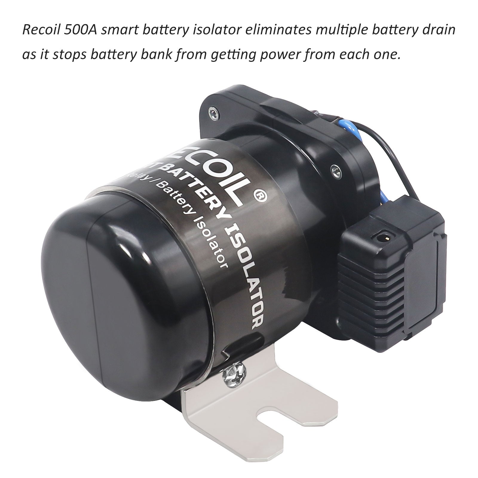 SRL500 - Microprocessor Controlled 500a Smart Battery Isolator and High Current Starter Relay, Dual Sensing Smart Relay, with Ring Terminals