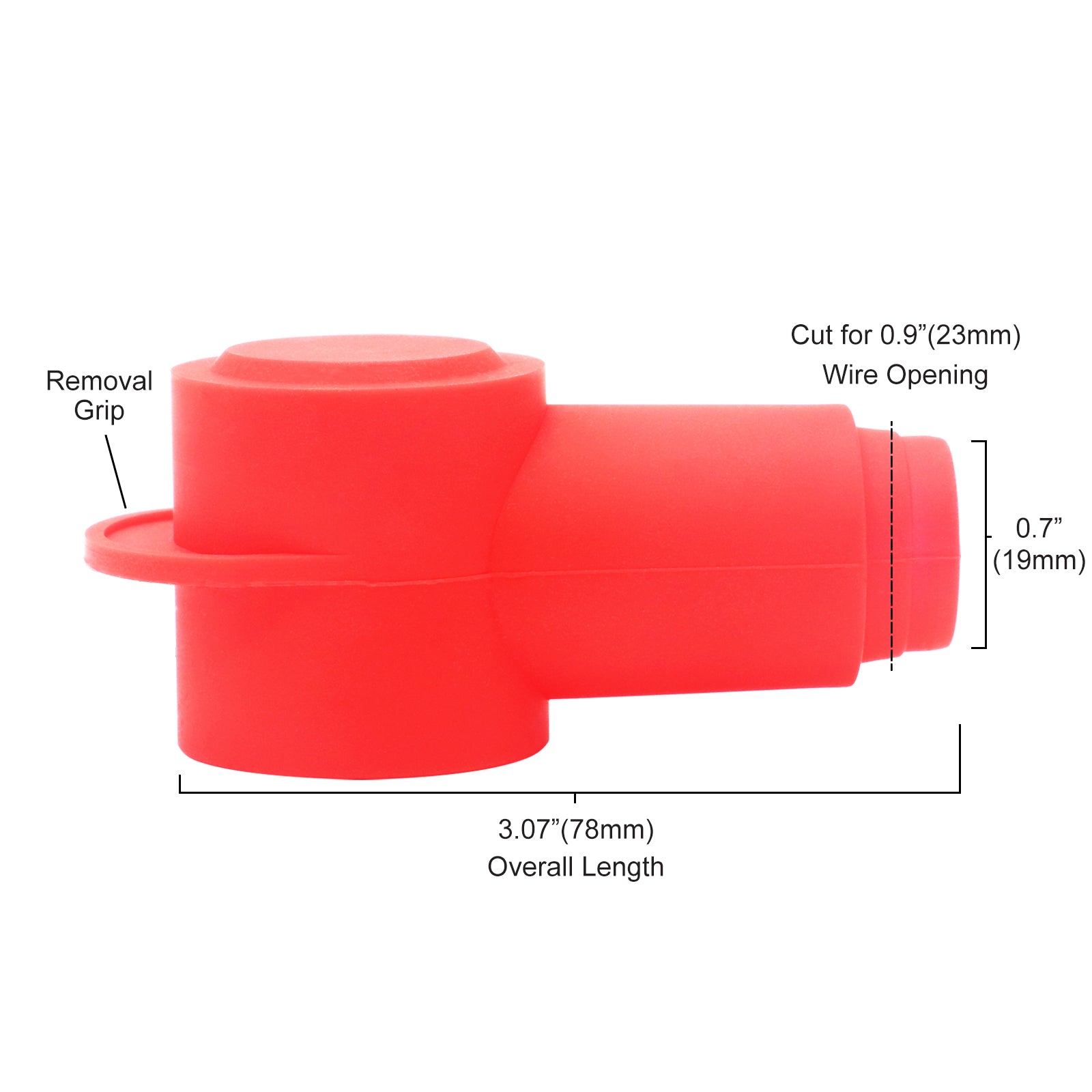 STC40-4R - 4 Pack Silicone Terminal Covers for Alternator Battery Stud and Power Junction Blocks, Fits 3/0awg to 4/0awg Wire, 4pcs Red