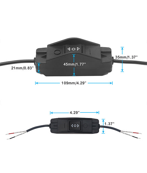 LAS1 - DPDT 25a 12v DC Motor Polarity Reversing Momentary Rocker Switch