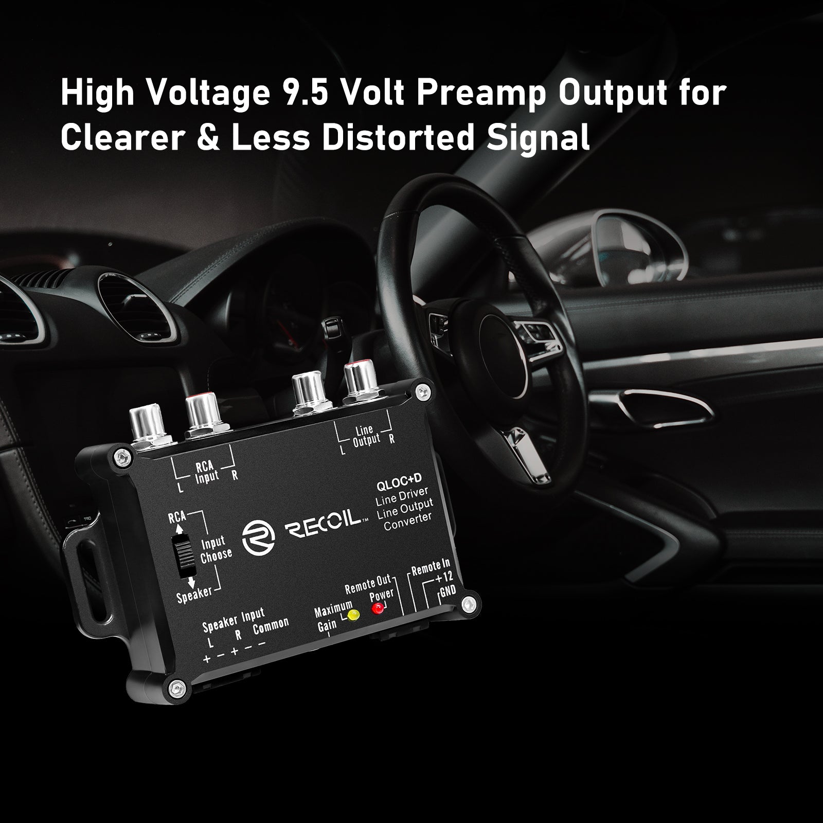 QLOCD - Active 2-channel Line Output Converter & Line Driver 2-in-1, 10v Line Output Signal with Auto Sense Remote Turn-on