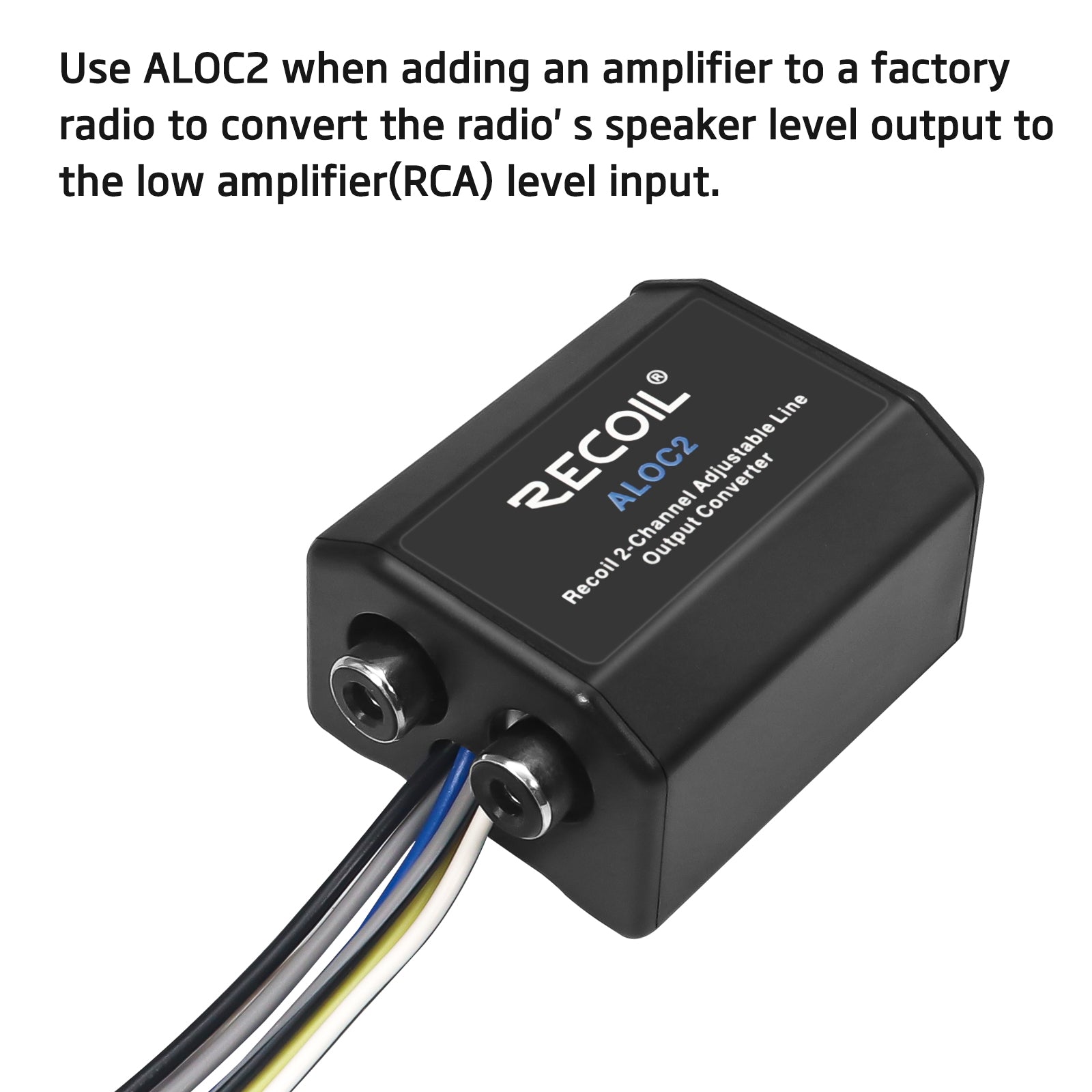 ALOC2 - Recoil 2-channel Speaker Cable to RCA Adjustable Line Output Converter with Remote