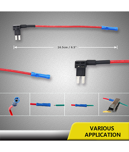 FT4-10 - Recoil 12v Car Add-a-circuit Fuse Tap Adapter, Mini Blade Fuse Holder, 10a, 20a Fuses (10 Pack)