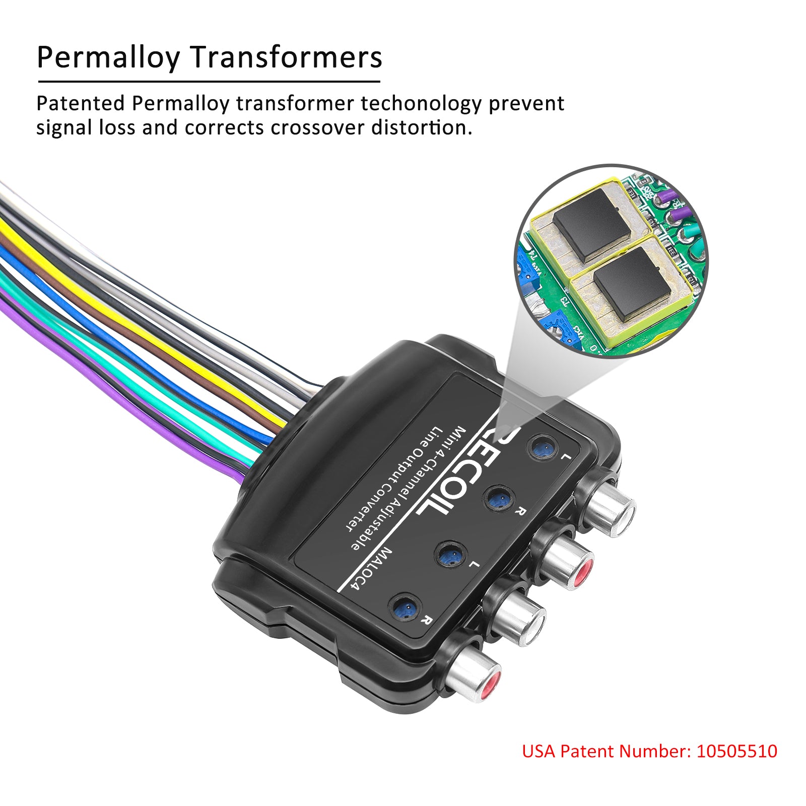 MALOC4 - 4-channel Adjustable Micro Line Output Converter with 10v Output and Remote Turn-on Trigger