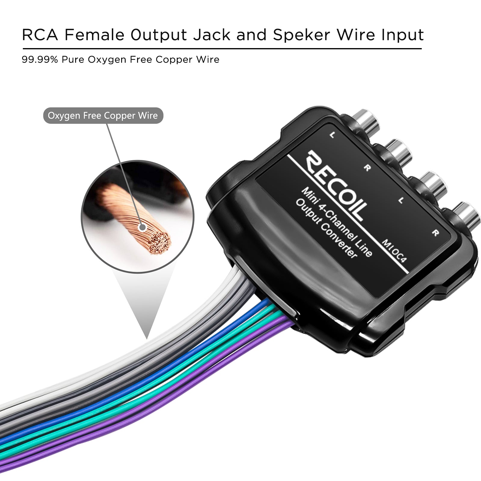 MLOC4 - 4-channel Smart Micro Line Output Converter with 10v Output and 12v Remote Turn-on Trigger and 60 OHM Load Impedance
