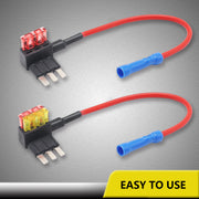 FT5-5 - 5 Pack 12v Car Add-a-circuit Micro3 Fuse Tap Adapter, Atl Blade Fuse Holder with 10pcs 5a & 10a Fuses