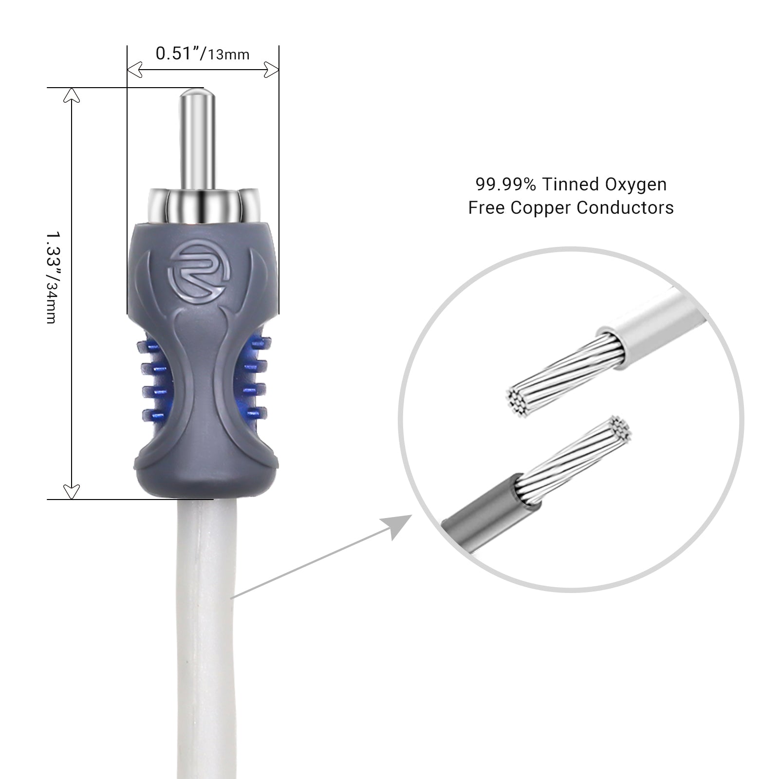 RMI212 - Echo Plus Series Tinned Oxygen Free Copper 2-channel 12ft RCA Audio Interconnects Cable for High-end Car Audio, Marine, Motorcycle & Utv/atv Audio, Triple-shielded with Noise Rejection for Tough Environment