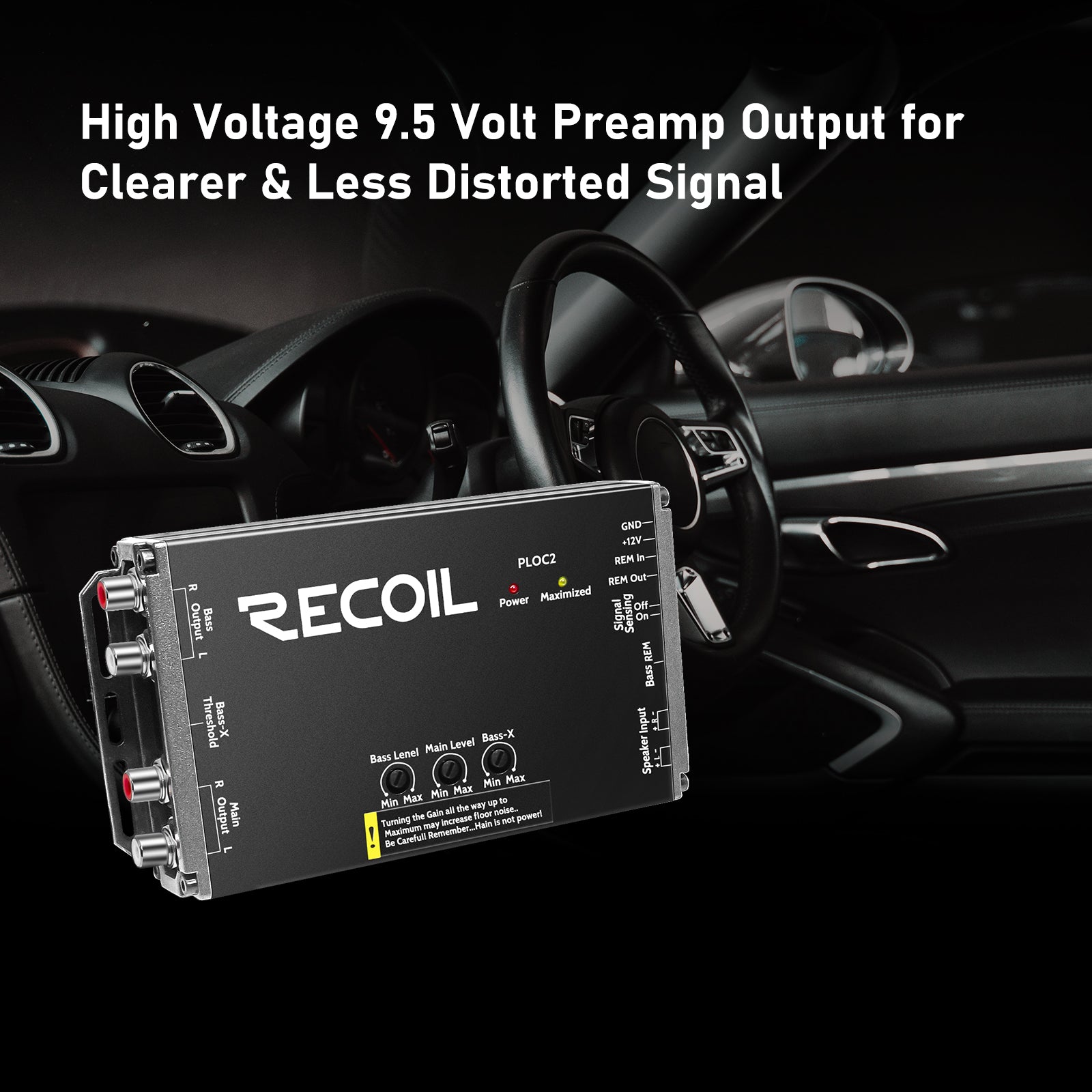 PLOC2 - 2-channel Line Output Converter with Bass Boost Technology with Remote Bass Knob and Voltmeter, Perfect for Adding a Subwoofer and Amplifier to Your Factory Stereo