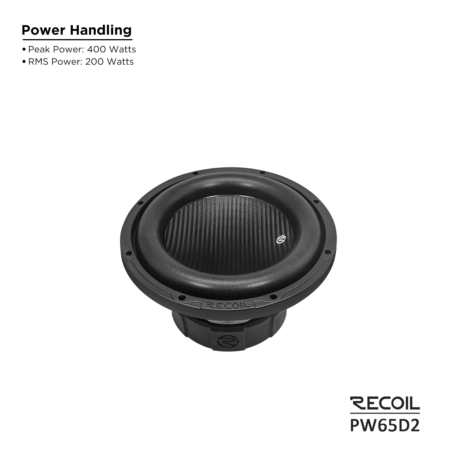 PW65D2 - 6.5 Inch Dual 2 OHM 2" Voice Coil, Car Audio Subwoofer