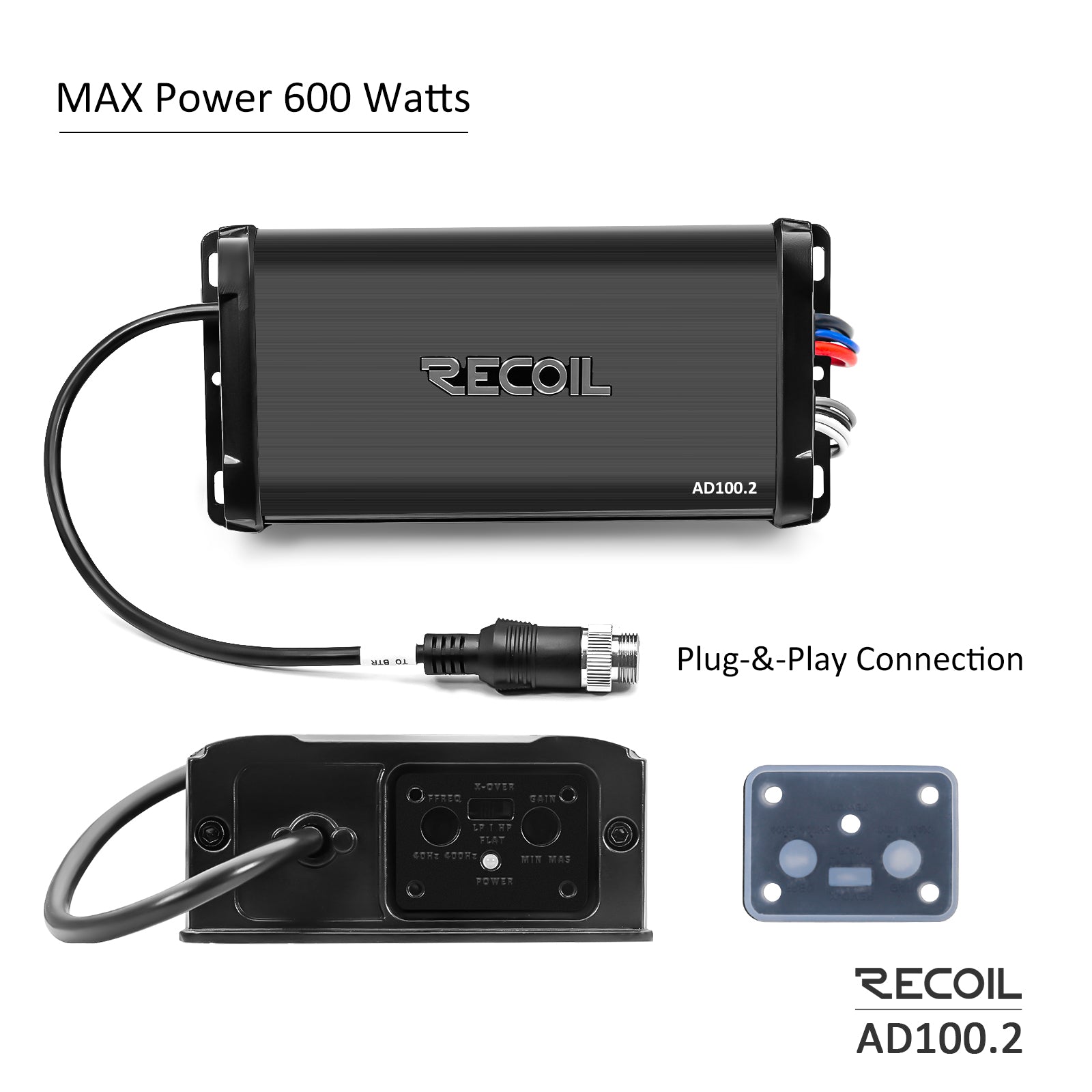 R6-P - Complete IPX6 Waterproof 600 Watts Pair Speaker Audio System, Super Loud 6.5” Speaker Pods with Passive Radiator, Amplifier, Bluetooth Controller, RGB LED Illumination for UTV, ATV, Golf Cart, Boat, Off-road Motorsports Audio