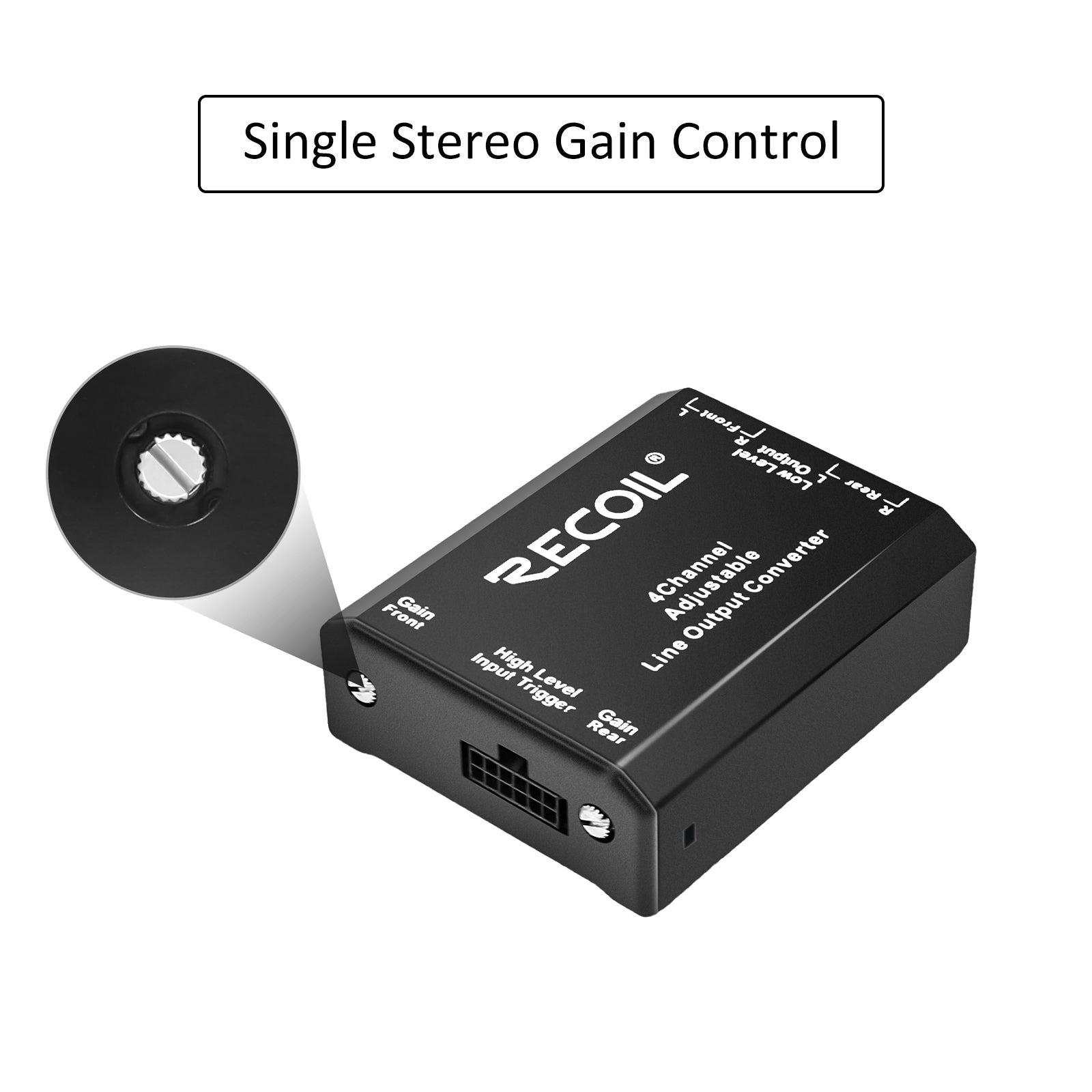 LOC4 - Four Channel Speaker Cable to RCA Adjustable Line Output Converter with Remote Turn On
