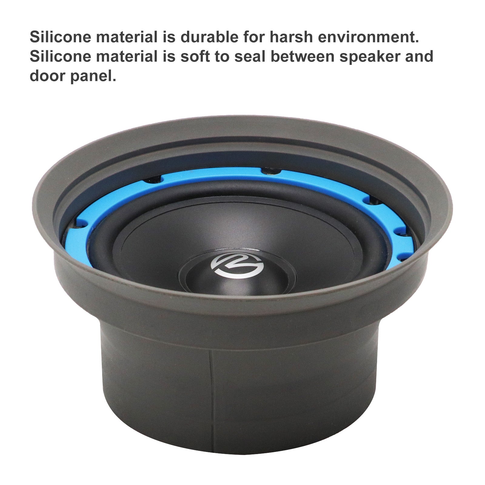 SPB65K - 4 Pack Foldable Silicone 6.5” Car Speaker Baffle Kits, for Sound Quality Improvement and Speaker Protection, Four Pieces