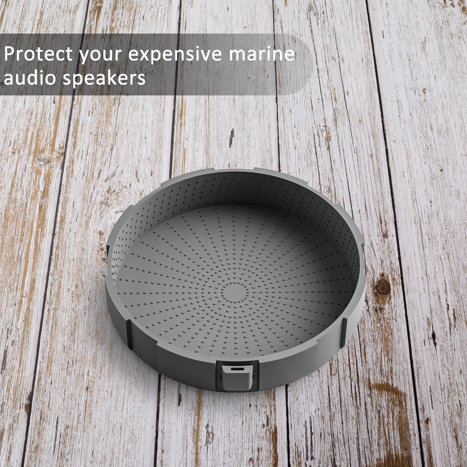 SC65-G - 6.5” Marine & Powersports Speaker Covers, Silicon Material, Designed for Uv Rays, Dust & Water Protection, Gray Color, Pairs