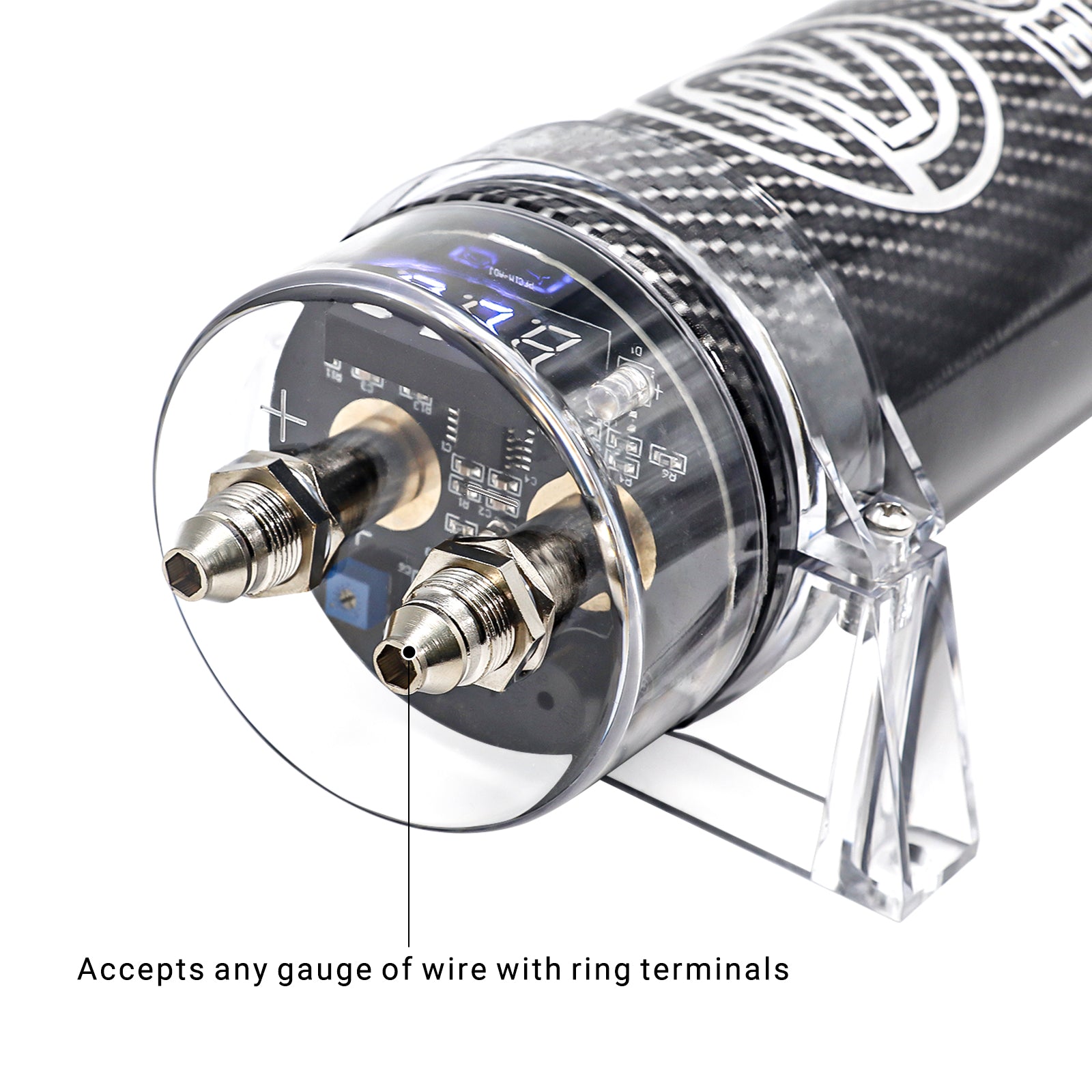 R2D - 2.0 Farad Car Audio Energy Storage Reinforcement Capacitor with Blue Digital Read-out