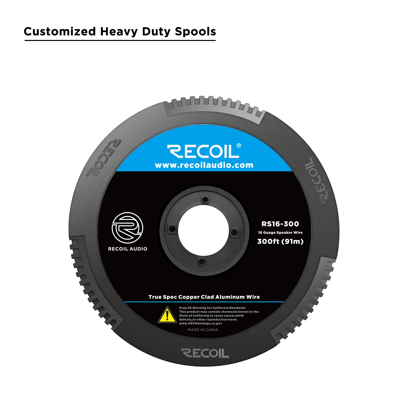 RS16-300 - 300ft True Spec 16 Gauge Speaker Wire - Copper Clad Aluminum Conductors, Super Flexible Jacket (300 Feet/spool)