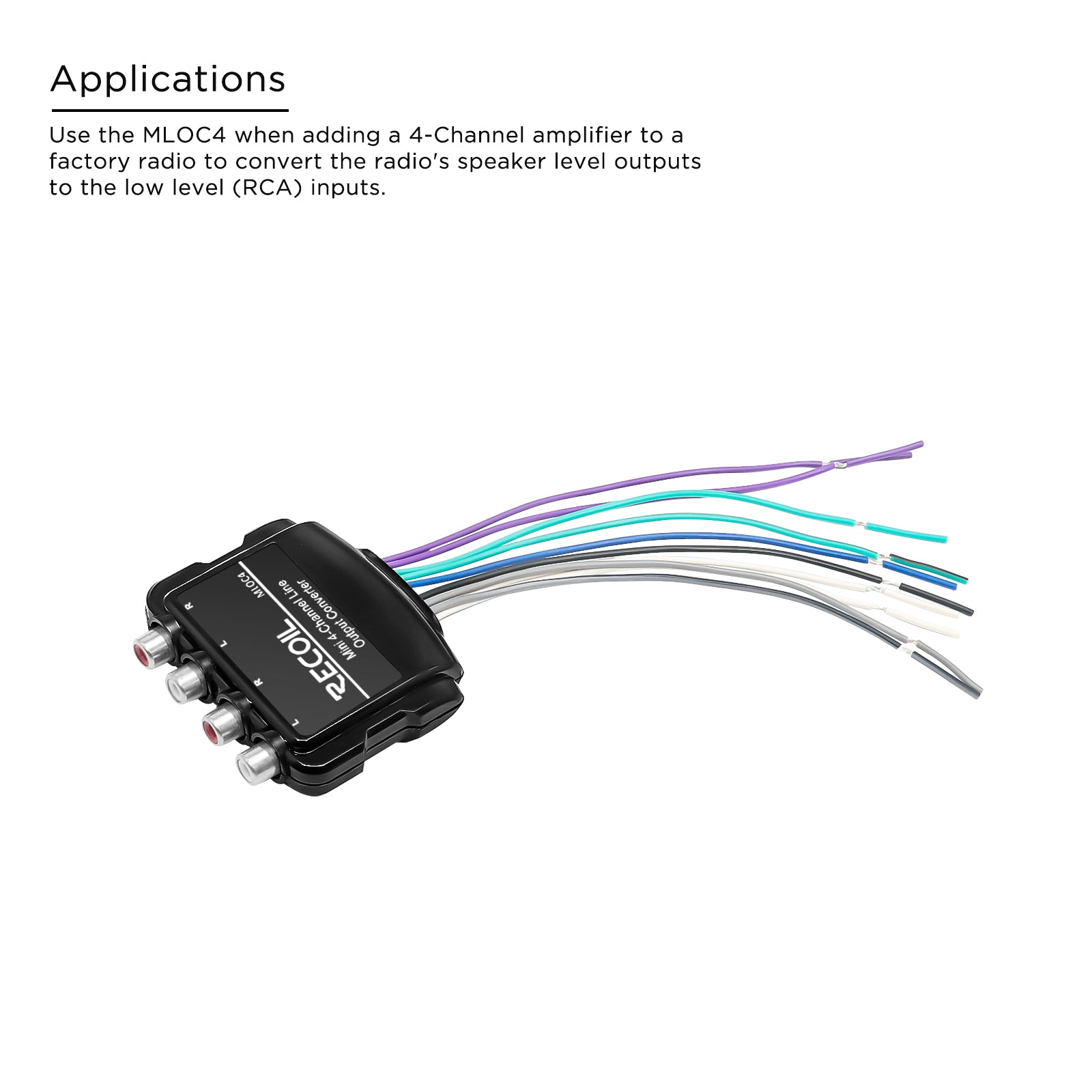 MLOC4 - 4-channel Smart Micro Line Output Converter with 10v Output and 12v Remote Turn-on Trigger and 60 OHM Load Impedance
